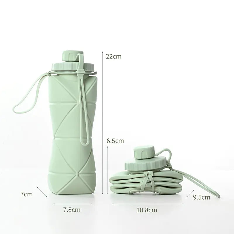 Compact & Durable 600ml Folding Silicone Water Bottle – Perfect for Outdoor Adventures!**