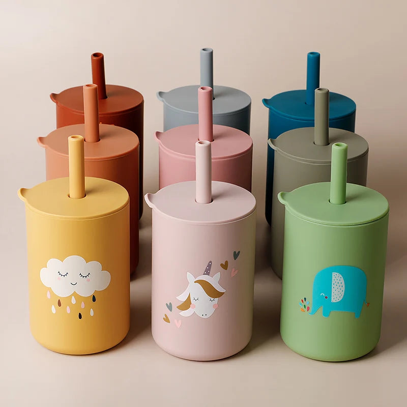 Baby Feeding Straw Cup – Spill-Proof, Safe, and Perfect for Independent Drinking!