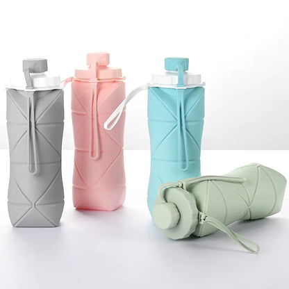 Compact & Durable 600ml Folding Silicone Water Bottle – Perfect for Outdoor Adventures!**