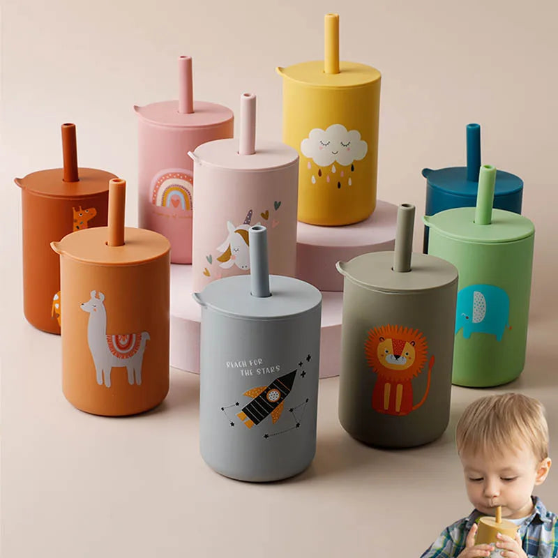 Baby Feeding Straw Cup – Spill-Proof, Safe, and Perfect for Independent Drinking!