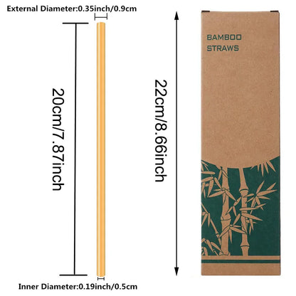 Natural organic bamboo straw